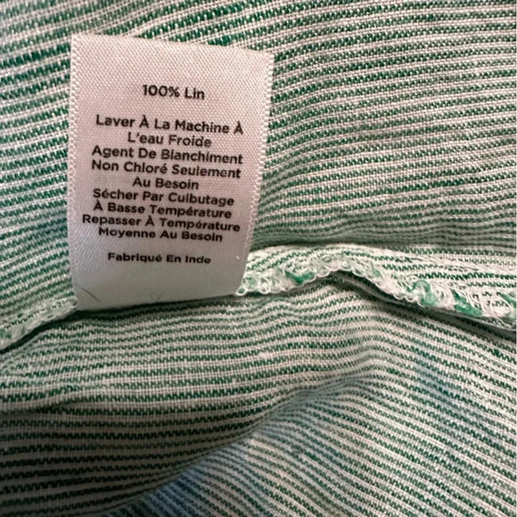 TALBOTS LINEN LANTERN-SLEEVE POPOVER SHIRT - STRIPE XL Petite (k11) - Picture 10 of 11